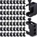 Tandefio 50 Pcs 1/4"-20 Spring Steel Beam Clamps Metal Beam Hangers Bolt on Clamp for Installation on Beams 1/4" and 3/8" Threaded Rod, S Hooks Bridle Rings for Pipe Cable Woodworking Tool (Black)