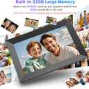Uhale Digital Picture Frame 32GB Storage 10.1 Inch WiFi Electronic Photo Frames SD Card Slot IPS Touch Screen HD Display Auto Rotate Slideshow Share Videos Photos Instantly Send Wishes Remotely