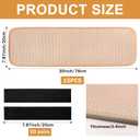 15PCS Peel and Stick Adhesive Stair Treads for Wooden Steps with Self-Adhesive Velcro Jute Stair Treads Rubber Backed Non Slip Jute Stair Rug Step Pad for Pet Dog 8"x30" Beige