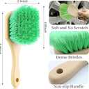 Wheel Rim Tire & Carpet Cleaning Brush Set, Soft & Stiff Bristle Wash Cleaning Supplies Kit for Car All Exterior Surface and Car Interior Cleaning Brush for Car Truck SUV RV Motorcycle (Green)