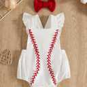 Noubeau My First Halloween Baby Girl Outfit Newborn Pumpkin Bubble Romper Bodysuit Corduroy Overalls Infant Ghost Clothes (White)