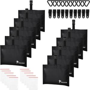 10 Packs Boat Cover Sand Bag Mooring Kit, 600D Marine Grade Polyester Canvas with Tarp Clip Accessories