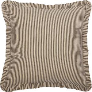 VHC Brands Sawyer Mill Charcoal Ticking Stripe Collection Farmhouse Style Pillow Cover Sham (Euro Sham 26x26)