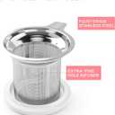 Tea Cup with Infuser and Lid for Steeping Loose Leaf Tea Bag Coffee Milk Women Office Home Gift 16oz Peach Blossoms