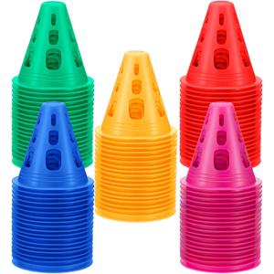 Wettarn 200 Pack 3.35'' Mini Cones for Classroom Agility Mini Sports Cones Training Soccer Tools for Kids Outdoor Indoor Roller Skating Obstacle Course Basketball Practice (Cute Color)