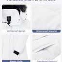 wantdo Women's Waterproof Winter Coat Warm Long Puffer Jackets with Faux Fur Hood Thicken Parka (White, M)