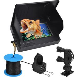 Fishing Camera Waterproof Fish Finder with Enhanced Vision Ultra-Wide Lens, Underwater Fish Finder for Ice, Lake Offshore Angling,8000mAH IP68 Waterproof Underwater Camera for Fishing, 4.3-Inch-30M