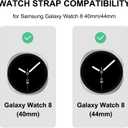 Bling Band with Case Compatible for Samsung Galaxy Watch 8 40mm 44mm, Women Diamond V-Shaped Metal Bracelet Rhinestone Strap with Protector Case(Black, 44mm)