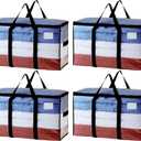 TAILI Extra Large Moving Bags, 4 Pack Clear Heavy Duty Totes For Storage with Visible Window, Wrap Around Handles, Storage Bags for Space Saving, Alternative to Moving Boxes