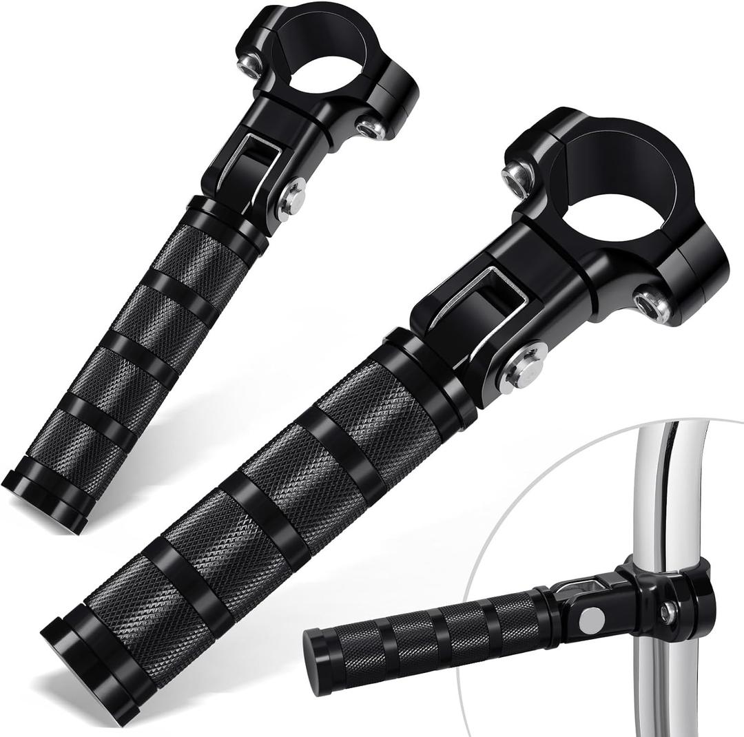 Benlari Highway Footpegs CNC Motorcycle Foot Pegs Stainless Steel 1in 1-1/4in 25mm 32mm Fit for Harley Davidson Street Guide for BMW for Honda for Suzuki for Kawasaki Engine Guards Crash Bars Black
