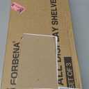 Forbena Gold Floating Shelves for Wall Decor Set of 3, Bathroom Shelves Over Toilet, Modern Display Wall Shelf with Guard Rail for Living Room Bedroom Organizers and Storage - White and Gold (17 Inch)