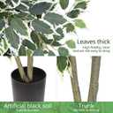 Yepdin Artificial Ficus Tree - 4 FT Tall Silk Fake Tree with Pot - Lifelike Foliage & Branches for Indoor/Outdoor Decor