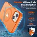 SUPFINE Magnetic for iPhone 14 Case & iPhone 13 Case with Screen Protector (Compatible with MagSafe)(Military Grade Drop Protection) Translucent Matte Shockproof Phone Cover,Starry Orange