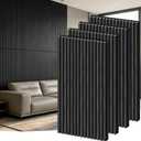 RITOLLO 4 Pack Wood Panels for Wall, 47.2"×23.6" Wood Slat Acoustic Panels for Wall, Soundproof Panels, 3D Fluted Panels for Interior Decor (WoodBlack)