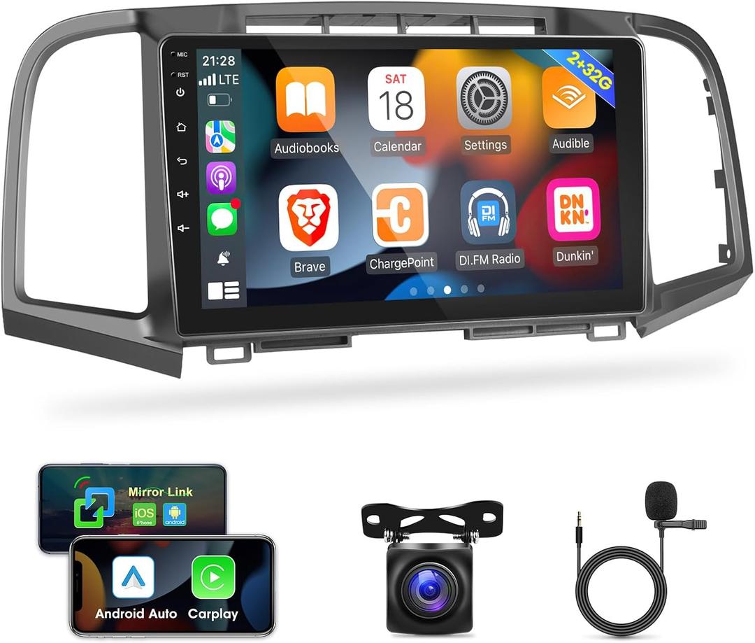 [2G+32G] Car Radio for Toyota Venza 2008-2016, 9 inch Android Touch Screen Stereo, Carplay/Android Auto/Mirror Link/1080P/SWC/Bluetooth/WiFi +AHD Backup Camera+MIC