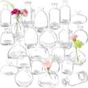 Bud Vases Set of 24, Glass Bud Vase in Bulk, Clear Bud Vases for Centerpieces, Small Vases Flowers Vintage Vases for Rustic Wedding Home Decor Floral Arrangements Mini Glass Bud Vase