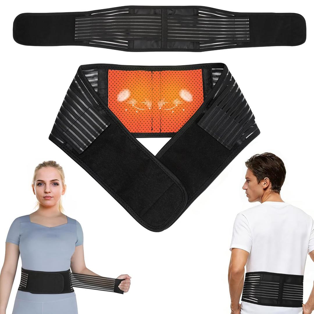 Back Support with Magnet, Tourmaline Magnetic Back Braces for Lower Back Pain Relief, Self Heating & Soothing Waist Band, Lumbar Support Belt for Herniated Disc/Sciatica (X-Large)