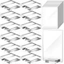 Yulejo 12 Pcs Clear Acrylic Place Cards with 12 Acrylic Holder Wedding Table Numbers with Acrylic Stand ​DIY Table Name Cards Plates for Wedding Reception Banquet Decors (4 x 6 x 0.08 Inch)