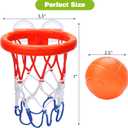 KSABVAIA Bath Toys - Bathtub Basketball Hoop for Kids Toddlers - Bath Toys Shower Toys for Kids Ages 4-8,Suction Cup Basketball Hoop & 3 No Hole Balls Set for Boys Girls