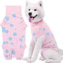 Dog Recovery Suit, Professional Dog Surgery Suit Post Spay, Neuter, Abdominal Surgical Suit for Male Female Dogs Can Pee, Prevent Licking Soft Breathable Cotton Covers Wound (Pink, X-Large)
