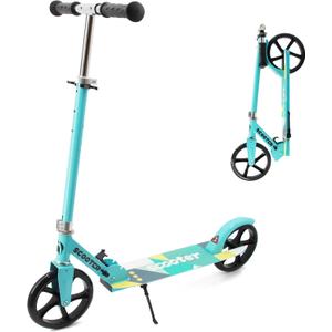 TENBOOM Kick Scooter for Ages 6+,Kid,Teens & Adults. Max Load 240 LBS. 8IN Big Wheels for Kids, Teen and Adults, 3 Adjustable Levels (Blue)