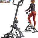 Sunny Health & Fitness Stair Stepper w/Handlebar, Extended Step Range Climber Machine for Legs, Core and Glute Workouts, Connection with Free SunnyFit App