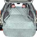 F-color SUV Cargo Liner for Dogs, Water Resistant Pet Cargo Cover Dog Seat Cover Mat for SUVs Sedans Vans with Bumper Flap Protector, Non-Slip, Large Size Universal Fit, Grey