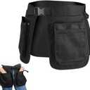 Dog Trainer Apron with 6 Pockets Adjustable Pet Handler Clothing Large Capacity Work Apron Multipurpose Waiter Apron Hair Stylist Waist Bag Garden Tool Organizer Black