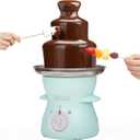 3 Tier Mini Chocolate Fountain Machine, Easy to Use & Clean, Great for Parties, Events & Weddings, 22 Oz Capacity, Aqua
