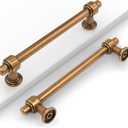 10 Pack 5"(128mm) Antique Brass Cabinet Pulls Kitchen Cabinet Handles Vintage Cabinet Hardware Aged Brass Drawer Pulls for Bathroom Cupboard
