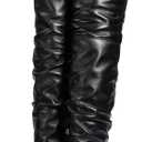 anteikira Women's Fashion Pointed Toe Clear Heel Over the Knee Boots Slouch High Heel Side Zipper Tall Boots for Women Size 5.5-12US