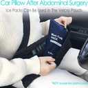 Hysterectomy Pillow Abdominal Post Surgery Pillows with Pocket Comfort for Ice Heat Packs Tummy Tuck Belly Incision Recovery Seatbelt Gifts Women Patients (Black)
