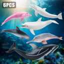 6PCS 5" Realistic Dolphin Figurines Toy for Toddlers, Ocean Animal Bath Toys for Kids, Dolphin Cake Toppers & Birthday Party Favors & Gifts for Boys & Girls