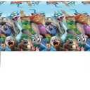 68PCS Zootopia2 Party Tableware Set, Including 6 Hanging Swirls, 1 Tablecloth (71''x42''), 20 7-inch Plates, 20 9-inch Plates, 20 Napkins, 1 Banner Zootopia Themed Birthday Party Decoration Supplies