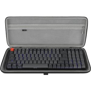 GEEKRIA 90%-96% Keyboard Case, Compatible with Keychron K4 / K4 HE, RK Royal KLUDGE RK96 / RK100, Hard Shell Travel Carrying Bag for 100keys Mechanical Gaming Keyboard (Dark Gray)