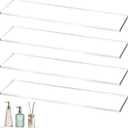 Leinuosen 4 Pcs Clear Acrylic Medicine Shelves, Replacement Cabinet Shelves for Bathroom, Living Room, Kitchen, Wall Mounted and Hanging, 1 cm Thick (13 Inch)