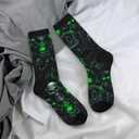 Alien Funny Socks Novelty Crew Socks For Women Men (Black)
