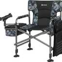 X Strike Fishing Chairs with Rod Holder, Folding Ice Fishing Chair for Adults Outdoor Camping Chair Leg Adjustable with Cooler Bag and Storage Bag for Ice Fishing, Camp, Lawn, Patio, Garden (Camouflage)