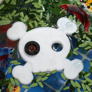3 x Abizoo Halloween Aquarium Floating Plant Corral, Fish Feeding Ring Plastic White Skull Shape for Aquarium Feeding Ring Decor, Keep Tank Clean No-Suction Cup for Betta Fish, Goldfish Small Fish