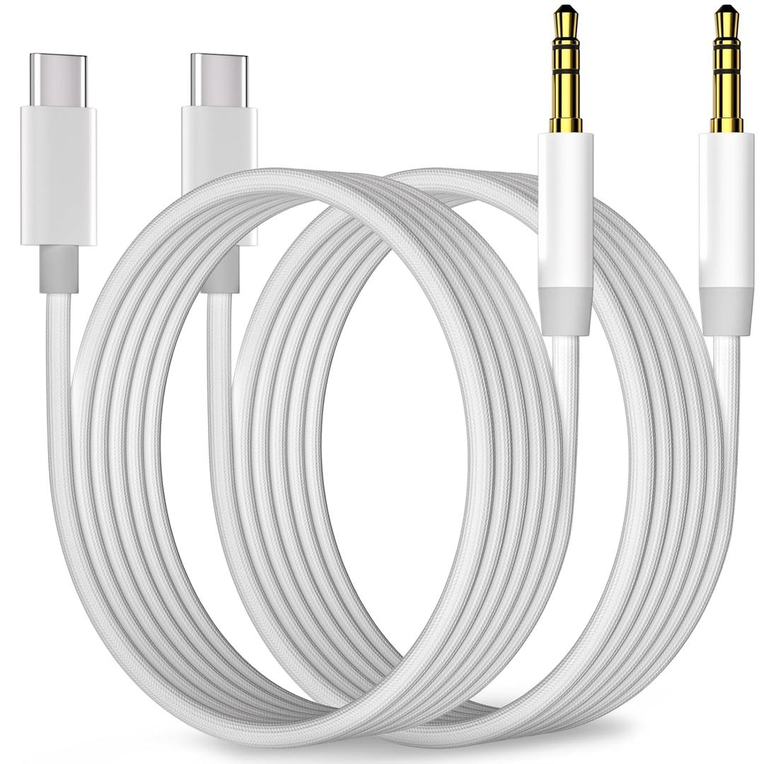 Aux to USB C, USB C to 3.5mm Audio Aux Jack Cable (3.3ft 2-Pack), Type C to 3.5mm Headphone Car Stereo Cord for iPhone 17 16 15 Pro Max, Samsung Galaxy s25 S24 S23 S22 Ultra, Note 20, Google Pixel 5 6