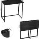 WOHOMO Folding Computer Desk, Small Writing Foldable Desk 31.5", Space-Saving Laptop Table, Easy Assemble Workstation for Home Office,Black, Small Size:31.5 x 15.7