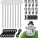 8 Pcs Christmas Metal Inflatables Stakes - Heavy Duty Inflatable Stakes and Tethers, Yard Ground Blow Up Stake Pegs for Christmas Outdoor Inflatable Decoration Tie Downs Gifts