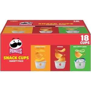 Pringles Potato Crisps Chips, Lunch Snacks, Snack Cups, Variety Pack, 12.9oz Box (18 Cups), BBD: 23/May/2025