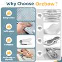Orzbow Baby Bath Support, Foldable Newborn Bathtub 0-6 Months, Non-Slip Soft Baby Bath Tub with Suction Cups, Ergonomic Design, Newborn Infant Essentials Must Haves, Gray