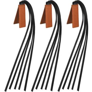 Jutom 3 Pcs Bible Ribbon Bookmark Magnetic Ribbon for Book Markers Bible Leather Bookmark with Ribbons Multi Page Marker Magnetic Hold Clips into Book for Books Teachers (Black)