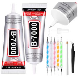B7000 Adhesive Rhinestones Glue for Crafts, 1PC 110ml / 3.7 fl oz with 5 Dotting Pen Tool, Wax Pencil and Tweezer, Jewelry Glue for DIY Craft, Makeup, Shoes, Jewelry Making, Nail Art