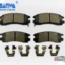 Sanwa Rear Ceramic Brake Pads W/Hardware Kit Compatible with Impala Monte Carlo Regal Rendezvous Park Avenue Pontiac Grand Prix Bonneville DeVille Eldorado Saturn SC SL SW1 1991-2010 [698]