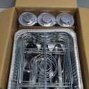 6 x Disposable Chafing Dish Buffet Set – Catering Food Warmers (39pcs) with 6 Food Pans, Covers, Foldable Racks, Fuel Cans & 9 Utensils - Perfect for Buffets, Parties, Events & Food Serving