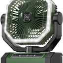 Portable Fan 24000mAh Battery Powered with Remote & LED, 4 Speed Strong Airflow, Desk/Camping/Outdoor/Gym Fan for Office Travel Treadmill Camping Gear