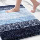 Arotive Microfiber Bathroom Rugs, Shaggy Soft and Absorbent Bath Rug, Non-Slip, Thick Plush Machine Washable Dry Bath Mats for Bathroom, Tub and Shower, 24x16, Blue, Rectangular